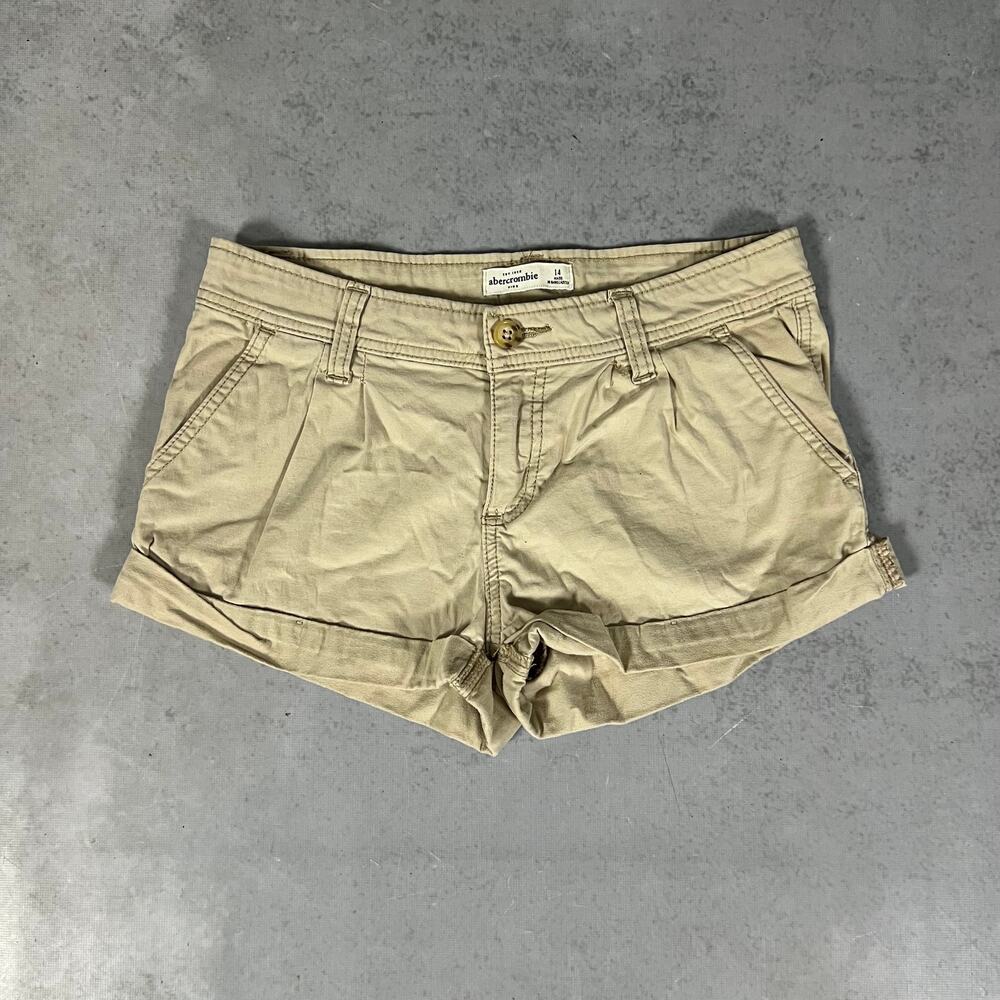 Abercrombie Kids Tan Shorts Pleated Utility Girls Size 14